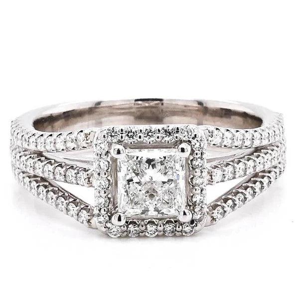 Art Deco engagement ring featuring diamonds and an elegant vintage design