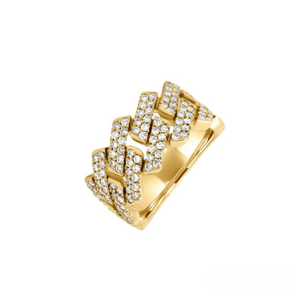 10k Gold Cuban link ring 1.75 ctw - BellemareDugasJoaillerie