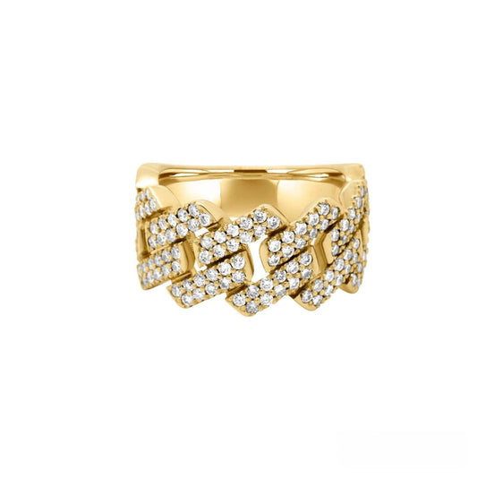 10k Gold Cuban link ring 1.75 ctw - BellemareDugasJoaillerie