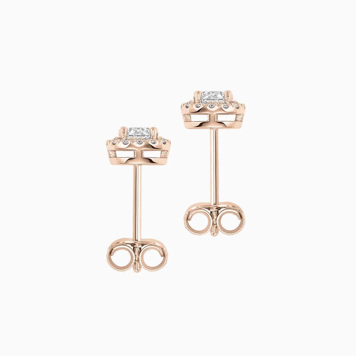 Celestial Diamond Halo Studs Earrings - BellemareDugasJoaillerie