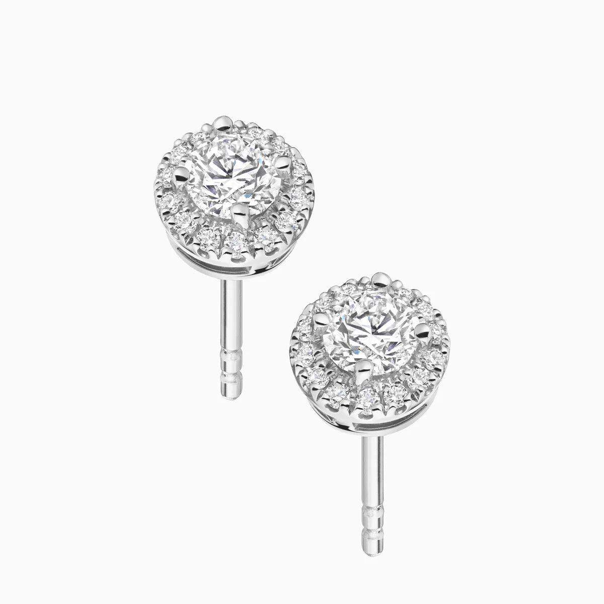 Celestial Diamond Halo Studs Earrings - BellemareDugasJoaillerie