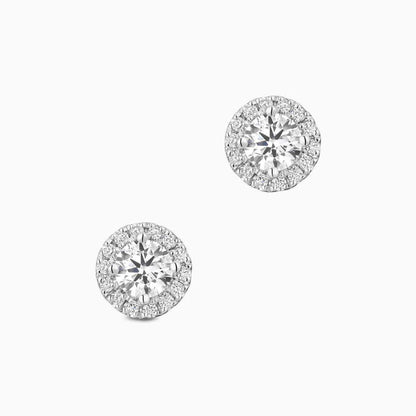 Celestial Diamond Halo Studs Earrings - BellemareDugasJoaillerie