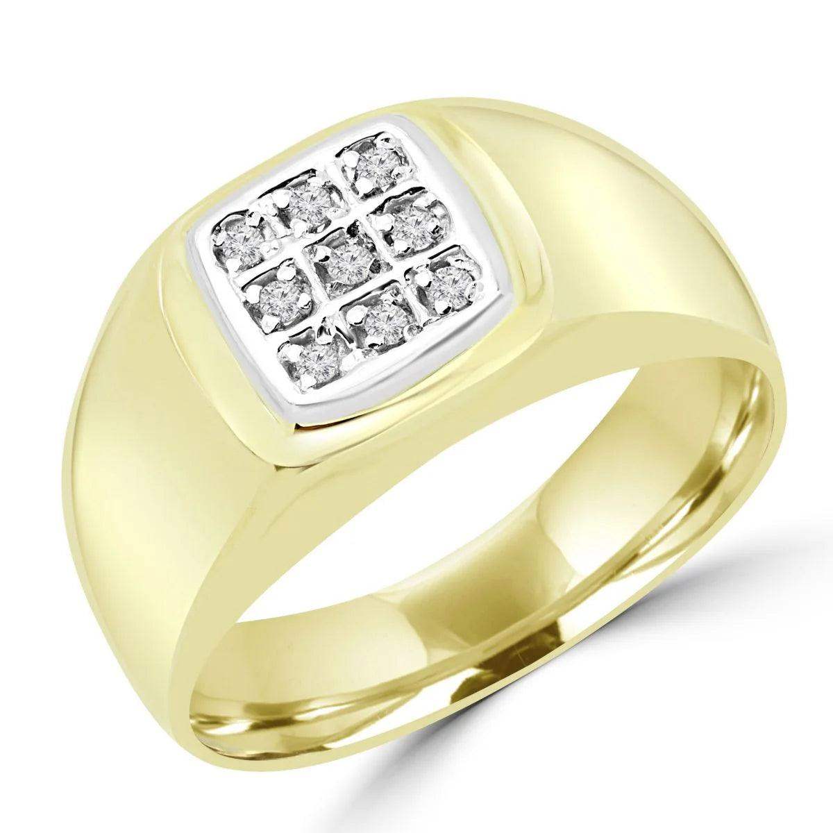 Classic Pavé Ring in 10k Yellow Gold - BellemareDugasJoaillerie