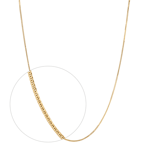 Cube Link Chain 18 inch 1mm in 14k Yellow Gold - BellemareDugasJoaillerie