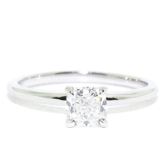 Diamond Solitaire Engagement Ring 0.72CT in 14k White Gold - BellemareDugasJoaillerie