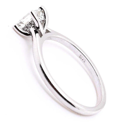 Elegant Princess Cut Diamond Engagement Ring in 14k White Gold - BellemareDugasJoaillerie