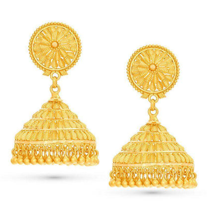 Filigree Bell Jhumkas in 22k Gold - BellemareDugasJoaillerie