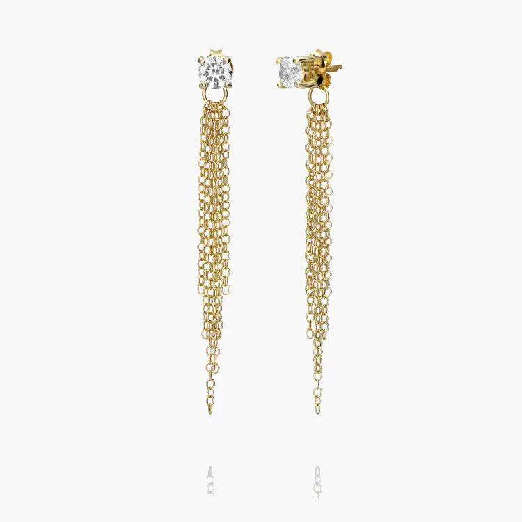 Free Chain Long Tassel Stud Earrings - BellemareDugasJoaillerie