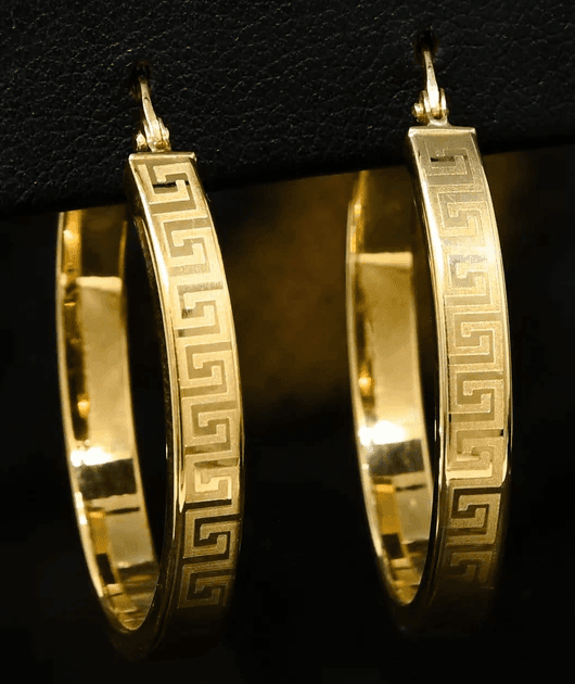 Gold Hoops Earrings in 10k Yellow Gold - BellemareDugasJoaillerie