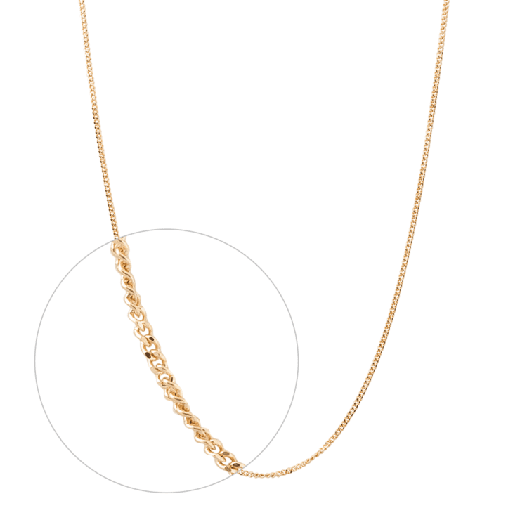 Gourmette style Gold Chain 18 inch in 14k gold - BellemareDugasJoaillerie