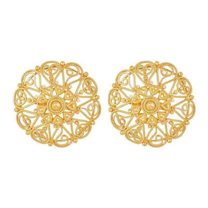 Grand Mesh Gold Studs in 22k gold - BellemareDugasJoaillerie