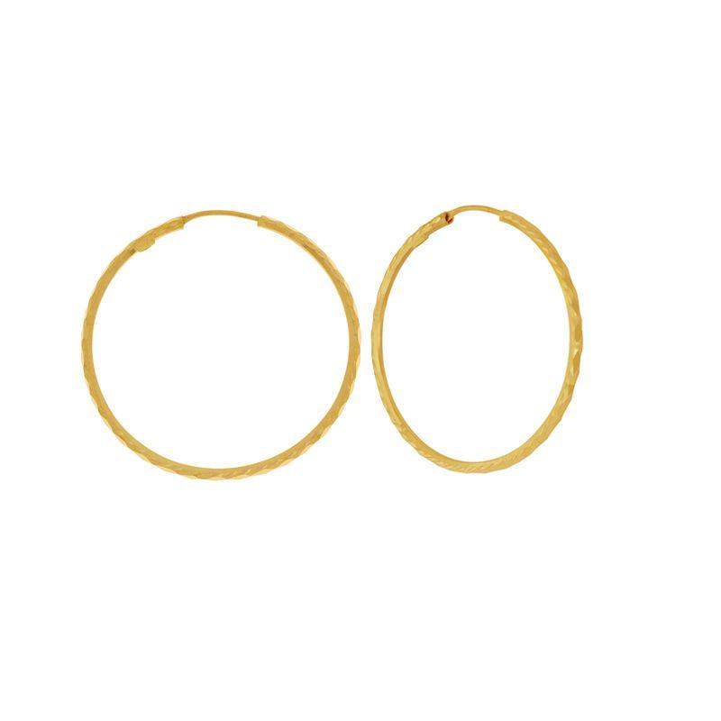 Grand Textured Hoops in 22k Gold - BellemareDugasJoaillerie