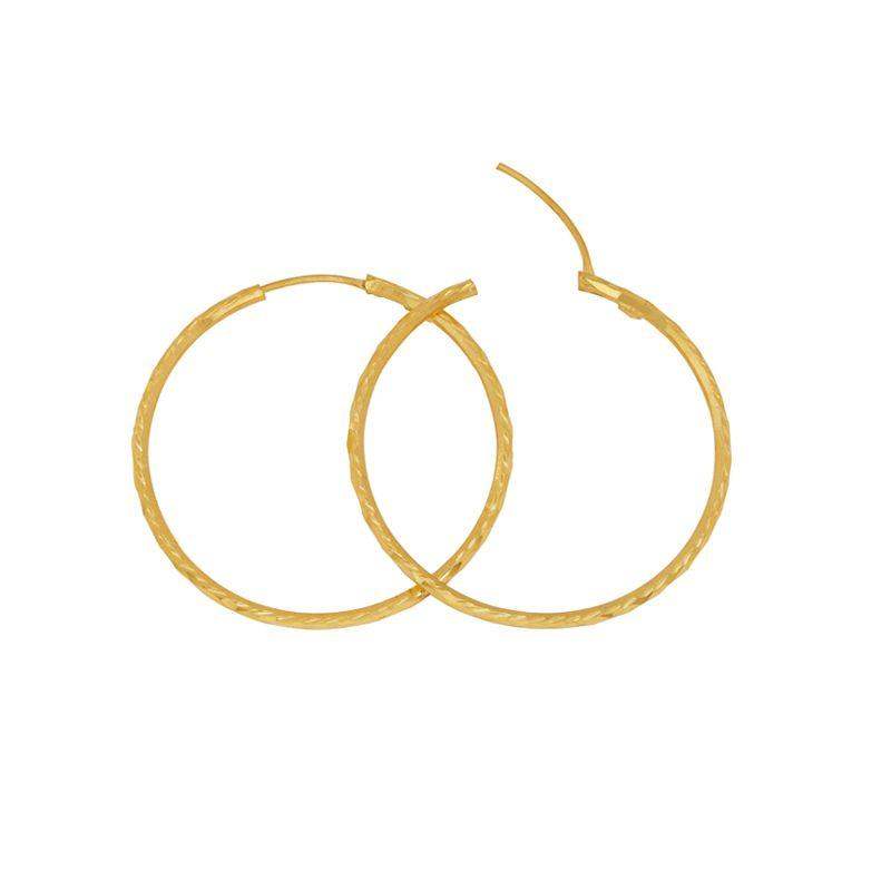 Grand Textured Hoops in 22k Gold - BellemareDugasJoaillerie