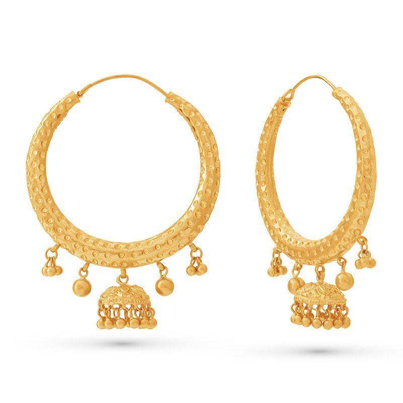 Grandiose Jhumka Hoop Earrings in 22k Gold - BellemareDugasJoaillerie