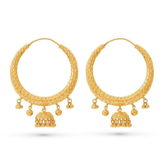 Grandiose Jhumka Hoop Earrings in 22k Gold - BellemareDugasJoaillerie