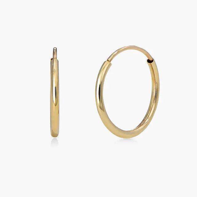 Huggie Hoop Style Earrings - 10K Solid Gold - BellemareDugasJoaillerie