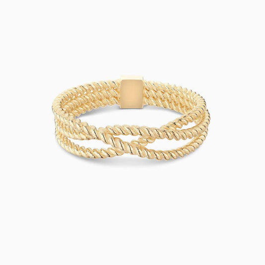 Interlaced Twisted Gold Ring in 18k Yellow Gold - BellemareDugasJoaillerie