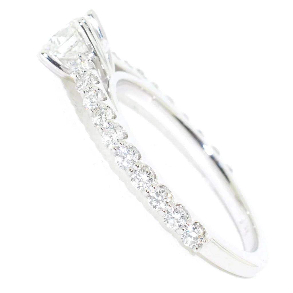 Lumière Diamond Engagement Ring in 14k White Gold - BellemareDugasJoaillerie