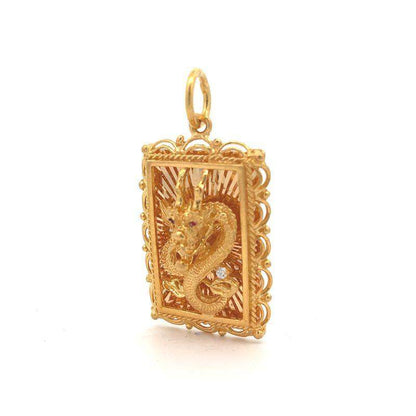 Majestic Golden Dragon Pendant in 22k Gold - BellemareDugasJoaillerie