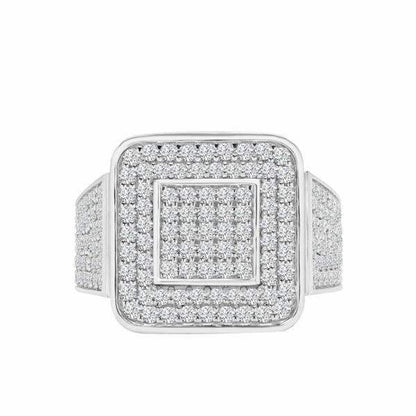 Men's Status Ring in 10k White Gold - BellemareDugasJoaillerie