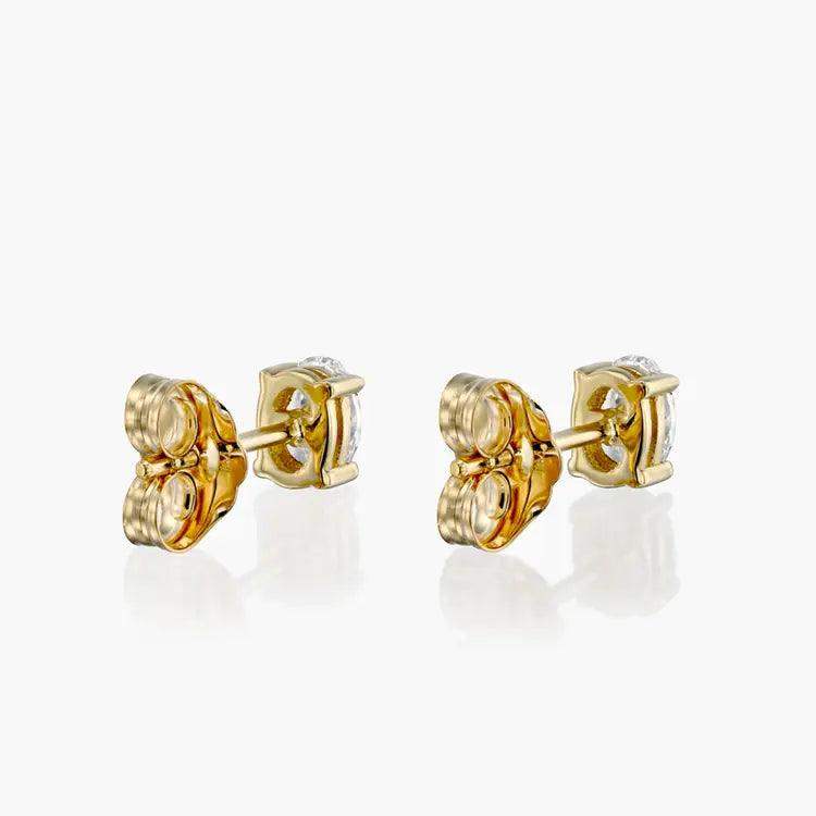 Diamond Stud Earrings 14k Solid Gold - BellemareDugasJoaillerie