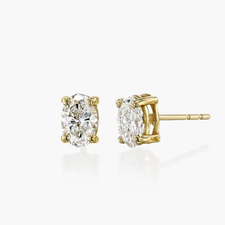 Diamond Stud Earrings 14k Solid Gold - BellemareDugasJoaillerie