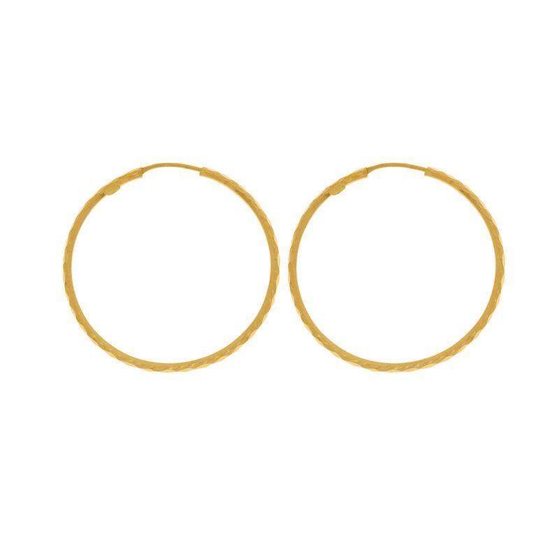 Stately Textured Hoops Earrings in 22k Gold - BellemareDugasJoaillerie