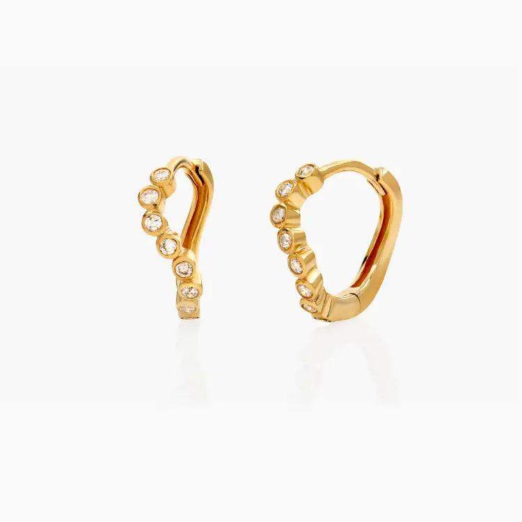 Wavy hoops gold earrings - BellemareDugasJoaillerie