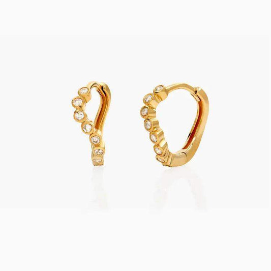 Wavy hoops gold earrings - BellemareDugasJoaillerie